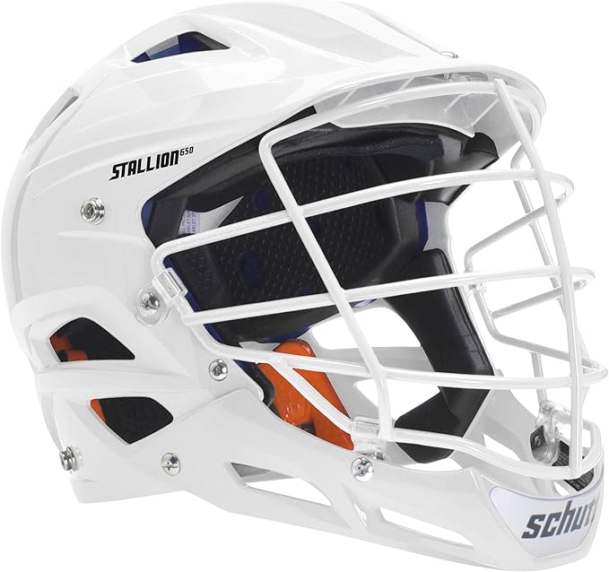 schutt stallion 650 校队长曲棍球头盔搭配面罩,白色,小号 : 亚马逊