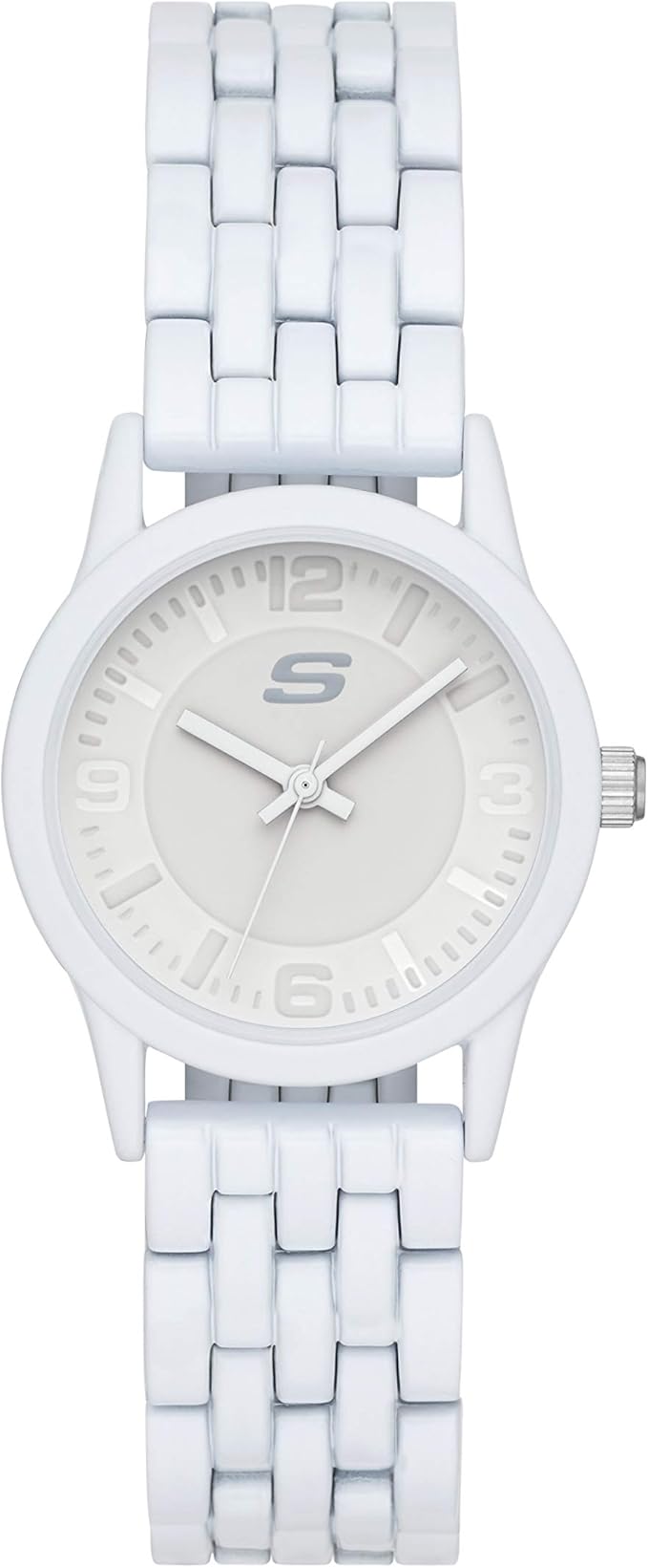 斯凯奇女式 rosencrans 迷你石英轻质金属或硅胶休闲运动手表