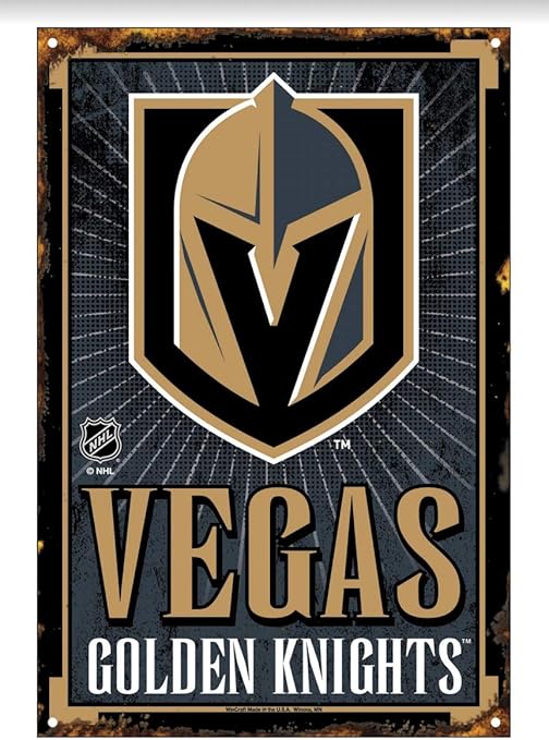 wincraft nhl 拉斯维加斯金骑士队 15.24 x 22.86 cm 金属线悬挂标牌