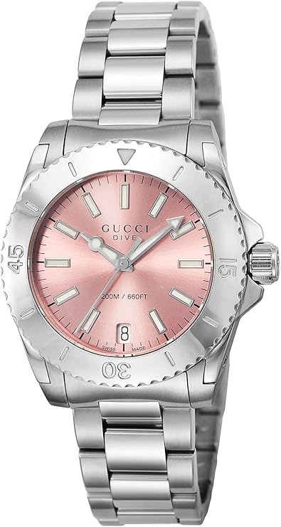 [古驰]gucci 腕表 dive 粉色表盘 300m防水 ya136401