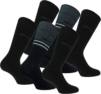 slazenger 6双舒适弹力袜,适合男士中小腿高度,高品质柔软棉质,弹性