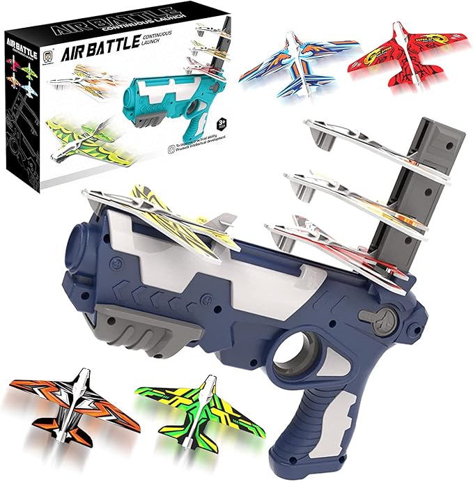 zoolyx 飞机玩具,气泡弹射飞机玩具,一键弹射模型泡沫飞机射击游戏带