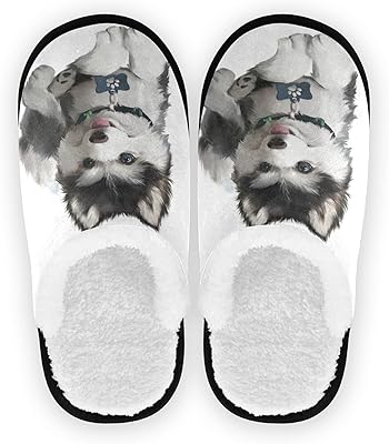 cheerful husky puppy 女士男士拖鞋家居 spa 拖鞋*泡沫闭趾拖鞋防滑