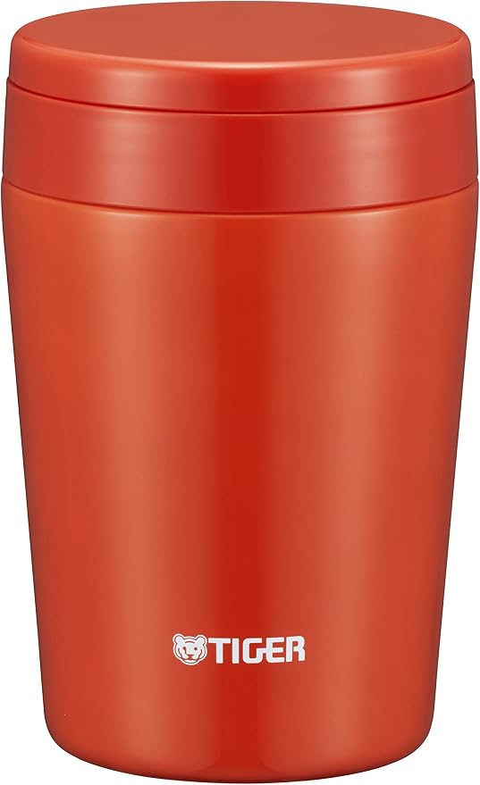 tiger 虎牌 保温杯 真空保温 汤 饭盒 便当盒 380ml 宽口 圆底 橘红色