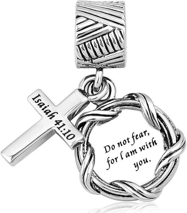 lilyjewelry圣经吊坠魅力基督教保持信仰十字架串珠手镯