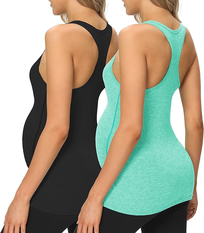 fitglam 女式孕妇锻炼背心装孕妇运动跑步工字背心