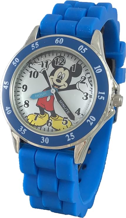 mickey mouse time teacher 手表蓝色橡胶表带 mk1241