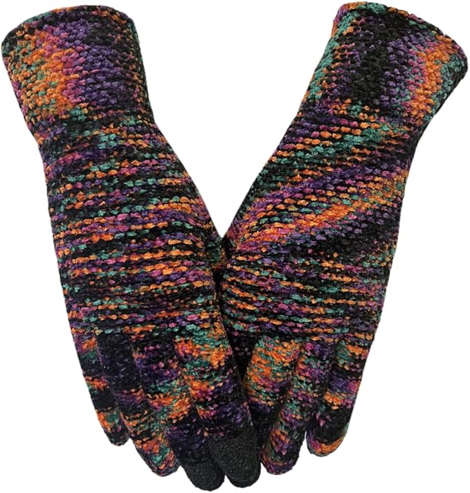 tomily 中性款冬季触屏手套 雪尼尔针织厚手套 男式女式