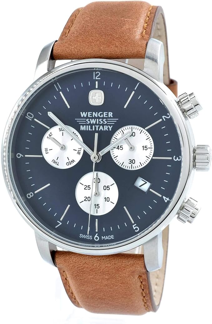 wenger 瑞士* 男式 urban classic 42mm 手表 01.1743.201s : 亚马逊