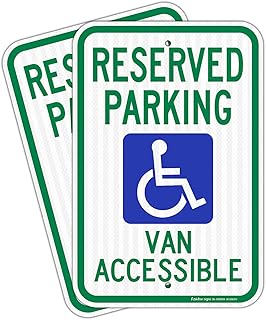 reserved parking 标志,货车无障碍标志,(2 个装)*停车标志,45.