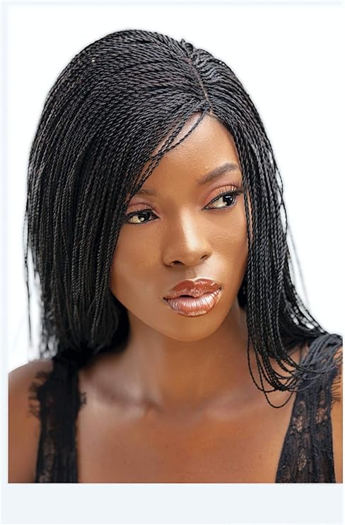 非裔美国女性的正品编织假发,轻盈 - 微捻编织,蕾丝开合,改变发型