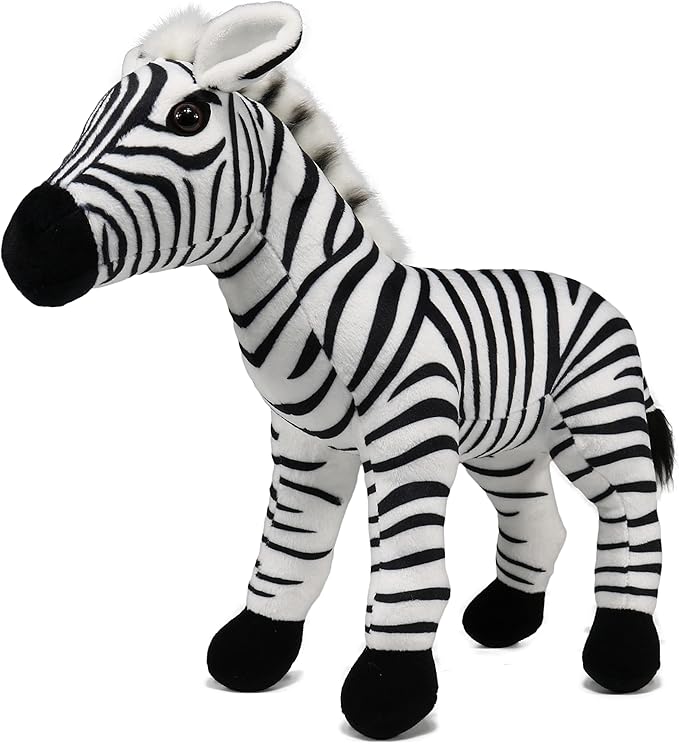 冰王熊野生动物填充动物动物园家庭毛绒玩具(斑马 27.94 厘米)