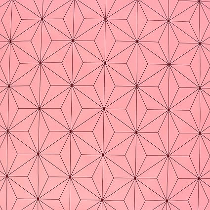 麻叶图案麻叶图案布料细平纹日式花纹粉色桃色nbk 布角色扮演約巾110cm 2m 粉色 亚马逊中国 家居生活