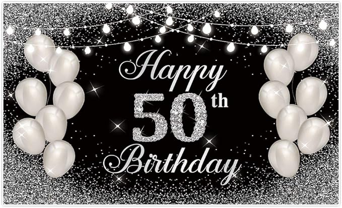 allenjoy silver happy 50 岁生日照片背景闪亮闪光圆点五十岁周年