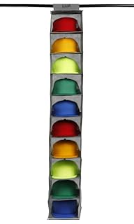 Boxy Concepts 帽子架 带防尘罩 10 层悬挂壁橱帽收纳袋 帽子存放保护您的帽子形状和防尘帽挂钩 简易帽架和棒球帽收纳袋