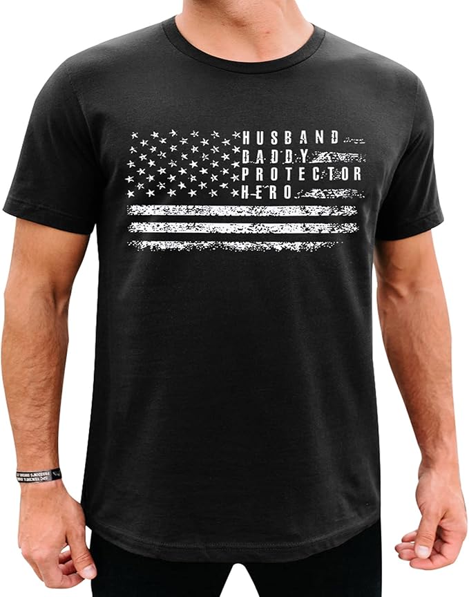 美国国旗爱国t恤 父亲节礼物夏季短袖 t 恤上衣 【taohong】 服饰箱包