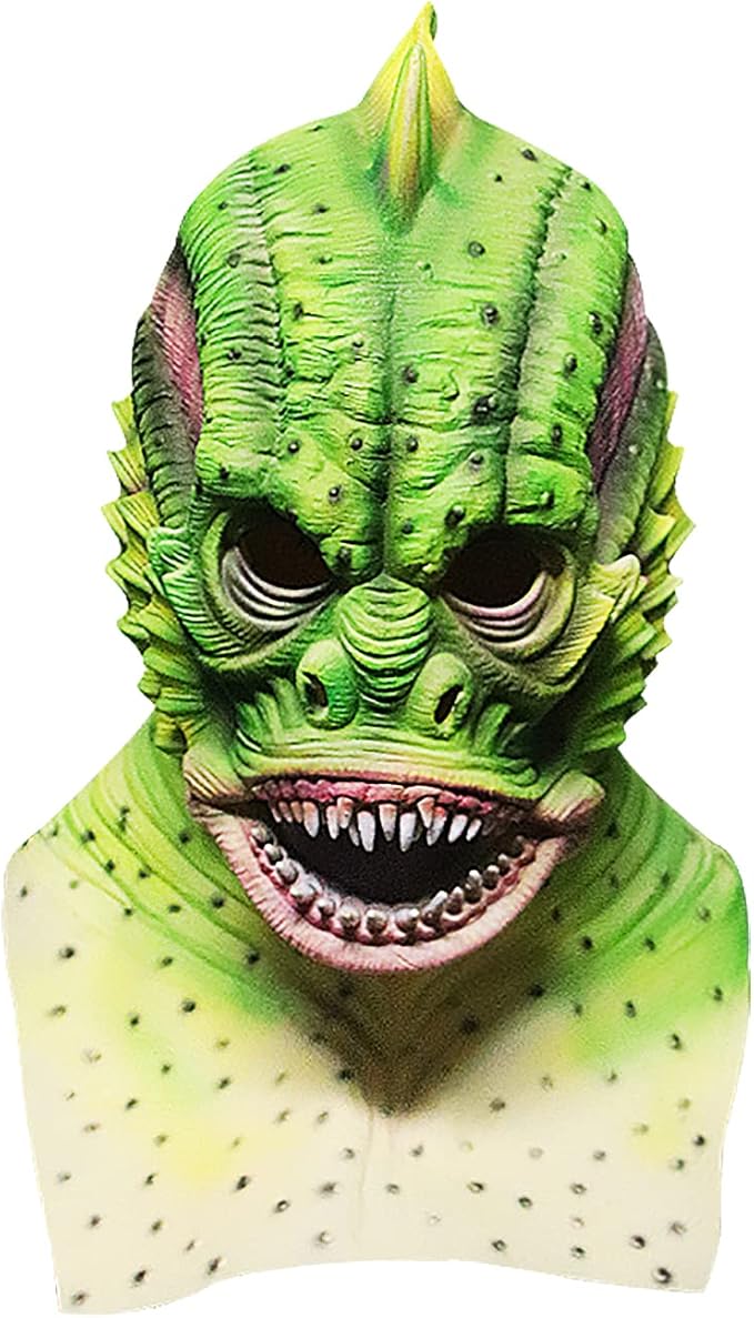 万圣节*怪物鱼面具,逼真的猛禽鱼动物头面具角色扮演服装狂欢节游行