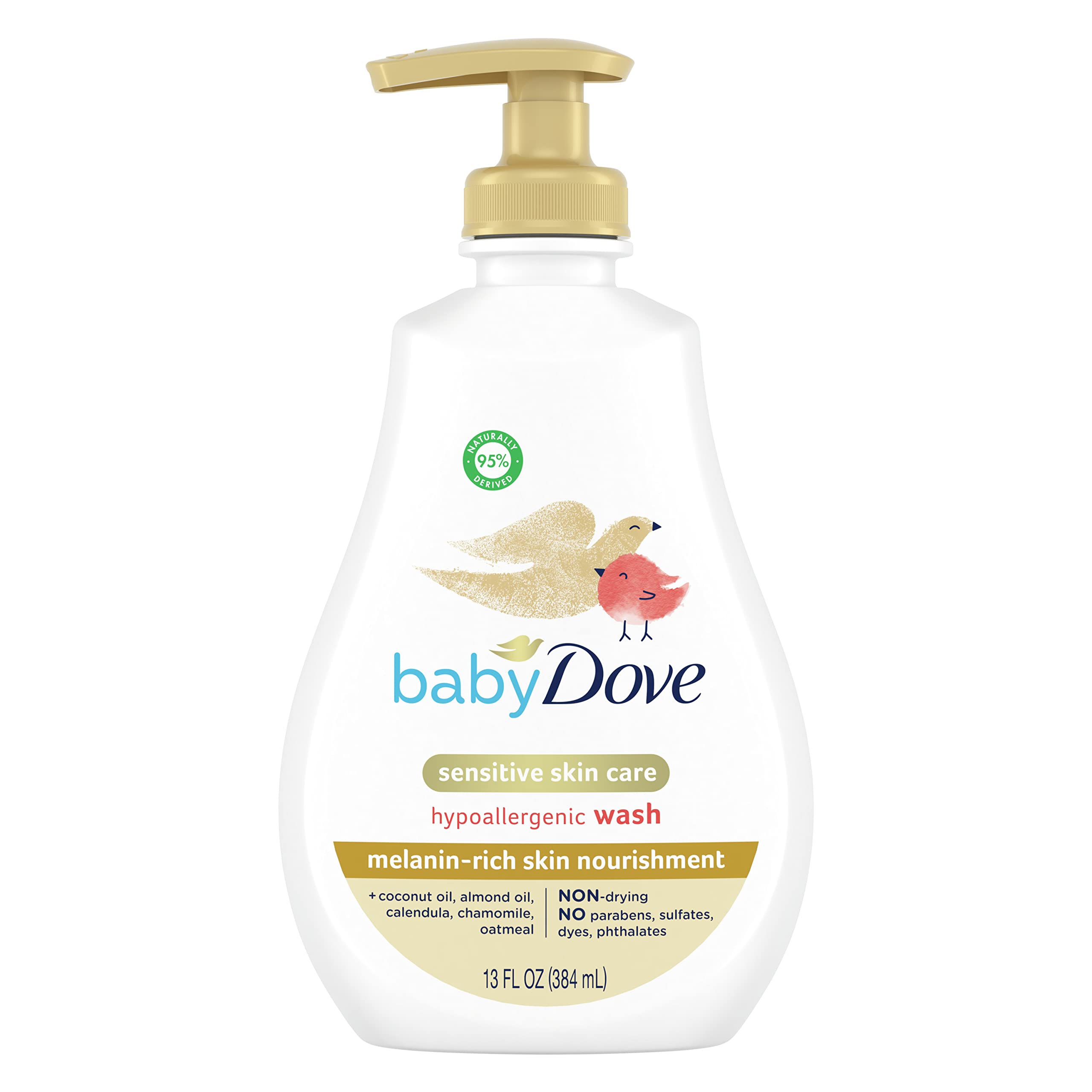 Baby Dove Baby Bath Time Sensitive Baby Cleanser Rich in melanin nourishes skin without tears and is hypoallergenic 13 oz