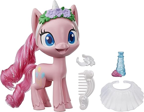 My Little Pony Pinkie Pie Potion Dress Up Figure 5 英寸粉色小马玩具 带装扮时尚配饰 可刷 和梳子 玩具 亚马逊中国