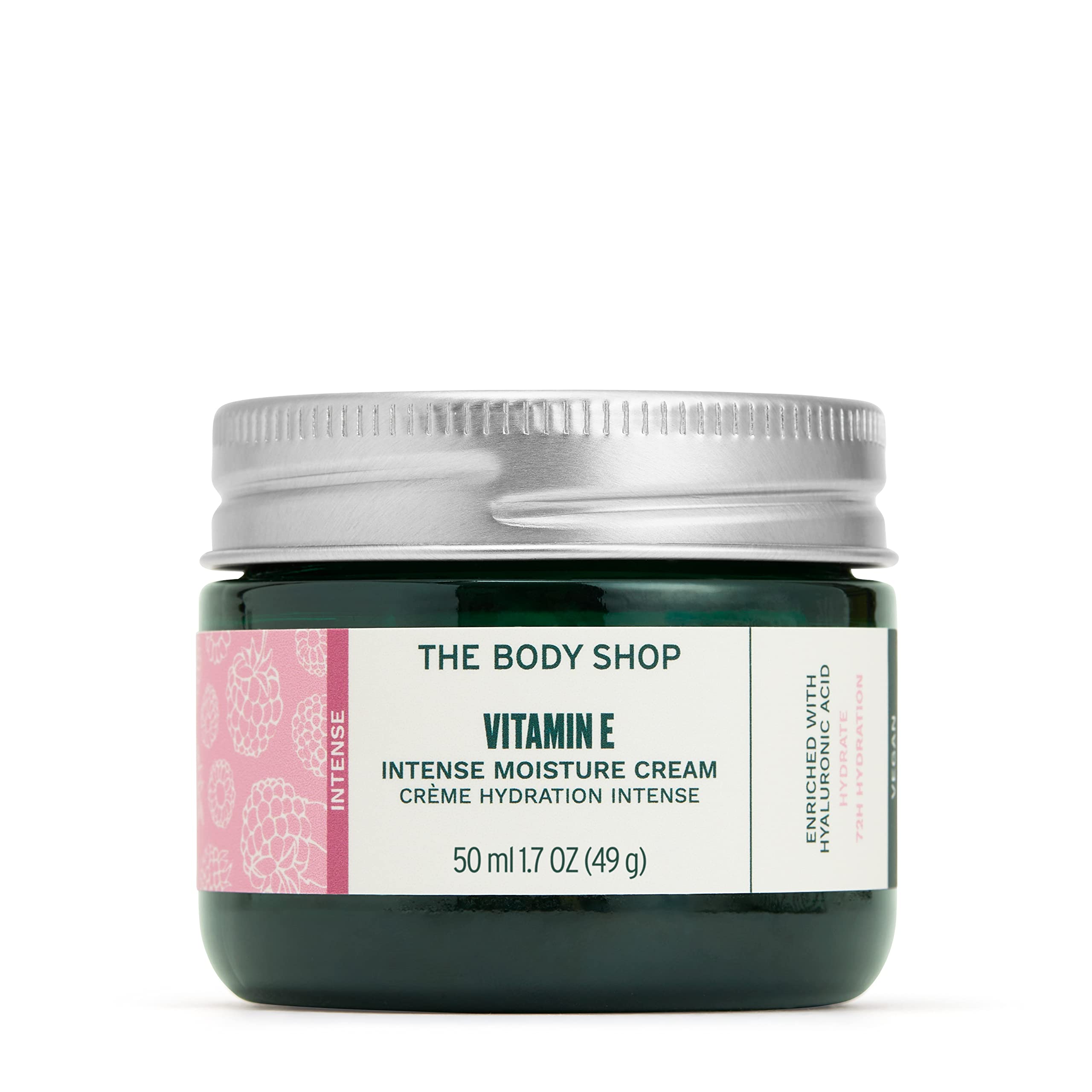 The Body Shop Vitamin E * Moisturizing Cream, suitable for dry skin, containing hyaluronic acid, 72 hour moisturizing, vegetarian, 1.7 ounces (approximately 48.2 grams)