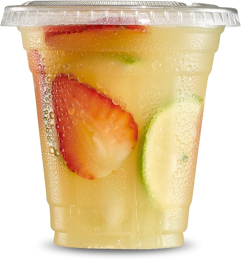 2 克)50 套带盖塑料杯不含 bpa 透明塑料杯一次性咖啡杯透明杯适用于