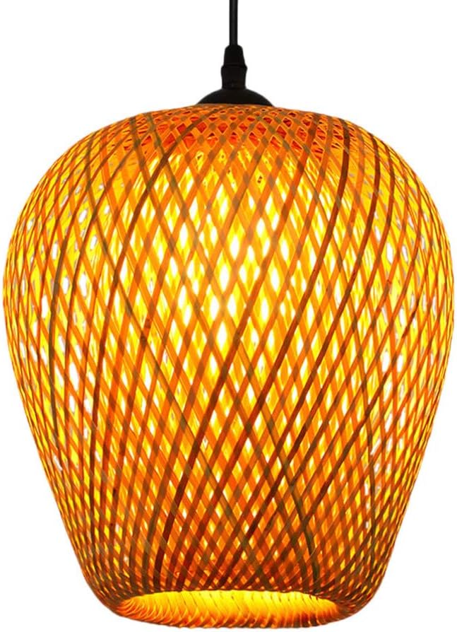 uonlytech 竹灯具 天然编织吊灯 日式吊灯 适用于餐厅 咖啡厅酒吧