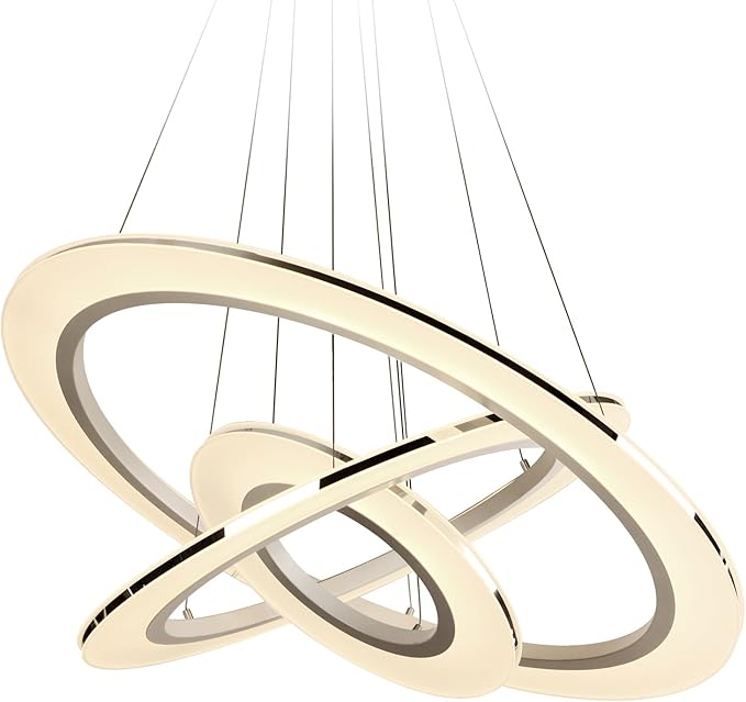 半缕光坊 后现代简约时尚led吊灯客厅餐厅圆环形创意亚克力灯具 (中性