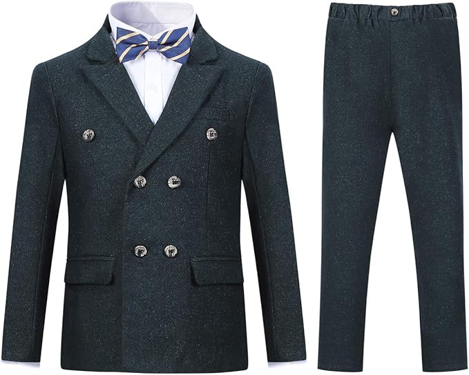 男孩双排扣西装正式礼服 2 件西装外套 适合婚礼