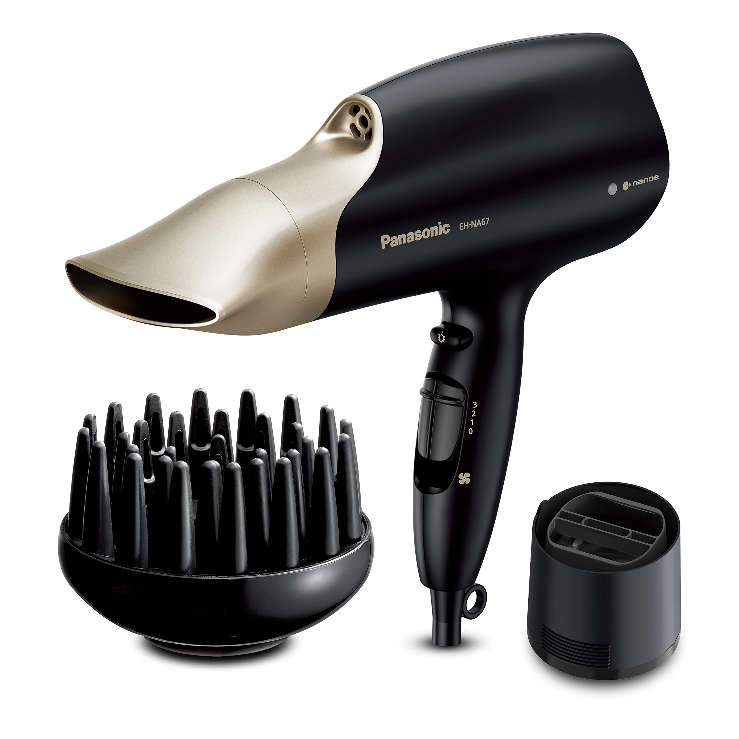 Panasonic EH-NA67 nanometer hair dryer with diffuser and oscillating nozzle for protection *