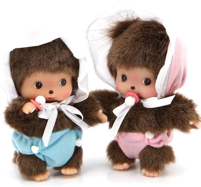 monkiki蒙奇奇baby情侣公仔可爱洋娃娃压床玩偶mk5003-5004 (15cm)