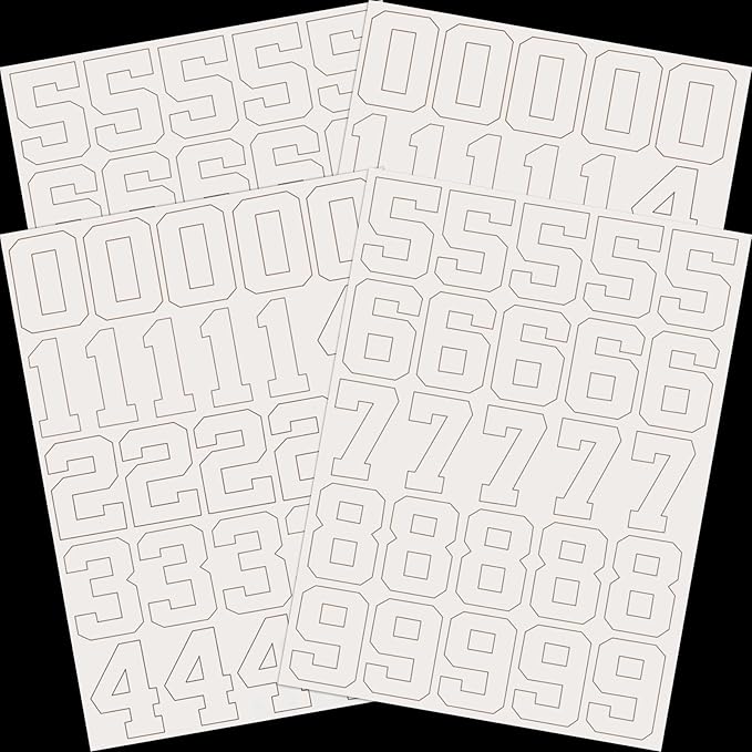 102 件棒球头盔数字贴纸 1.