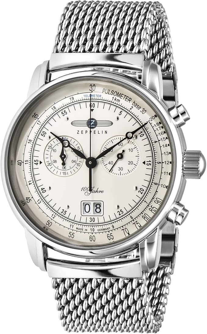 zeppelin 手表 100周年 7690m1 男士 银色