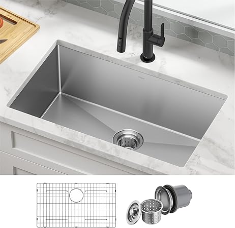 Kraus 厨房水槽 30 英寸 约0 76米 不锈钢 Khu100 30 亚马逊中国 个护健康