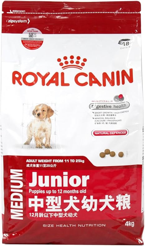 ROYAL CANIN 皇家 宠物食品 法国皇家狗粮 中型犬幼犬粮4kg公斤 犬主粮 : 亚马逊中国