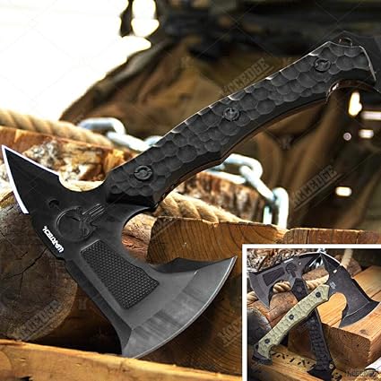 Axe Hatchet Tactical Axe Survival Axe 猎斧刀9 3 4 英寸整体全柄剃刀锋利边缘露营配件露营装备生存装备战术装备 黑色 亚马逊中国 运动户外休闲