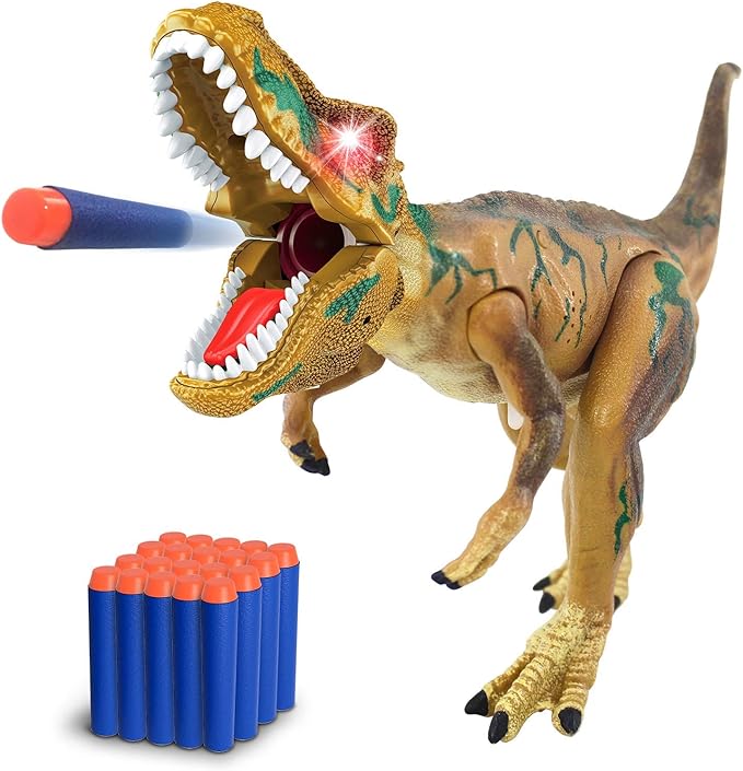 artcreativity ejection 恐龙枪,点亮恐龙玩具玩具枪,带 20 个子弹和