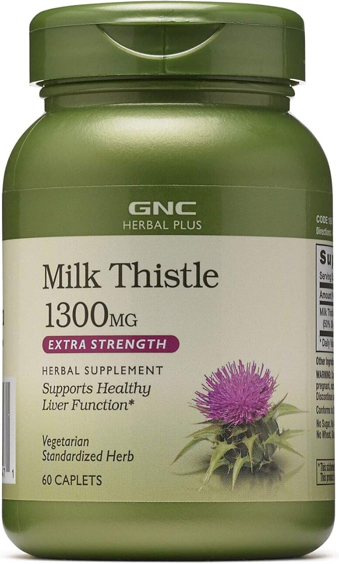 Gnc Herbal Plus Milk Thistle 1300 Mg 60 Caplets 亚马逊中国 个护健康