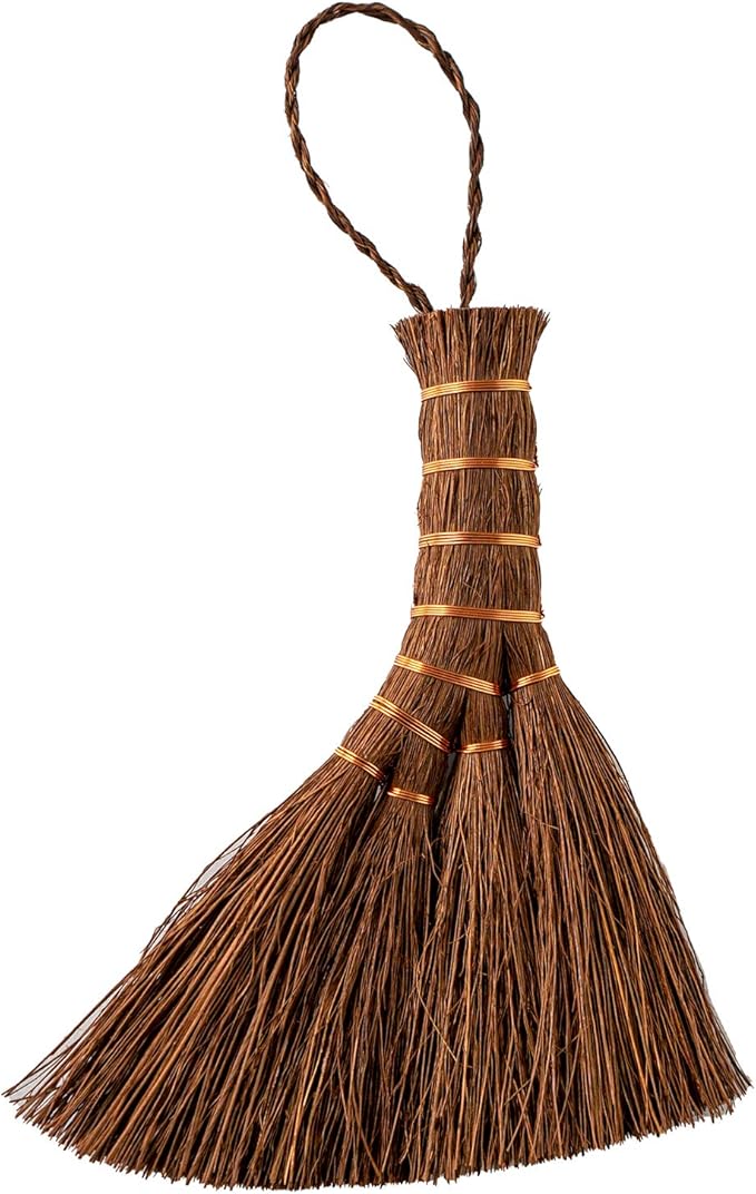 [oka] 手持扫帚 棕榈扫箒 迷你尺寸(小巧 棕榈) 棕色 约11厘米×14