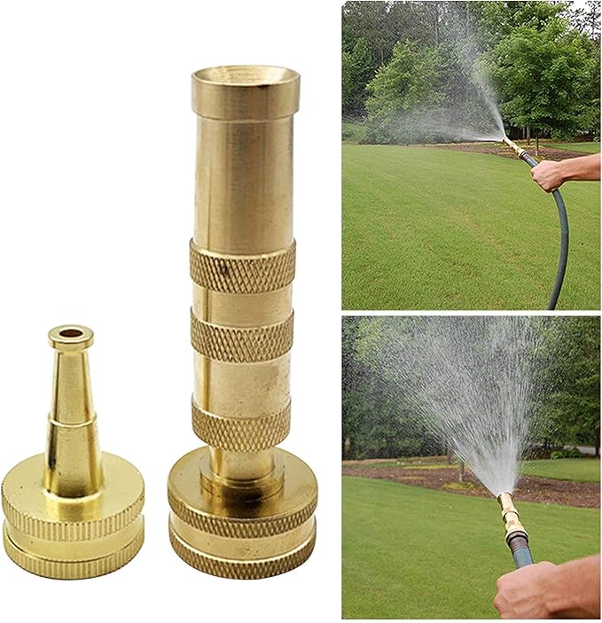 2 件/套可调节扭转耐用软管喷嘴喷头清扫器实心黄铜灌溉重型黄铜水