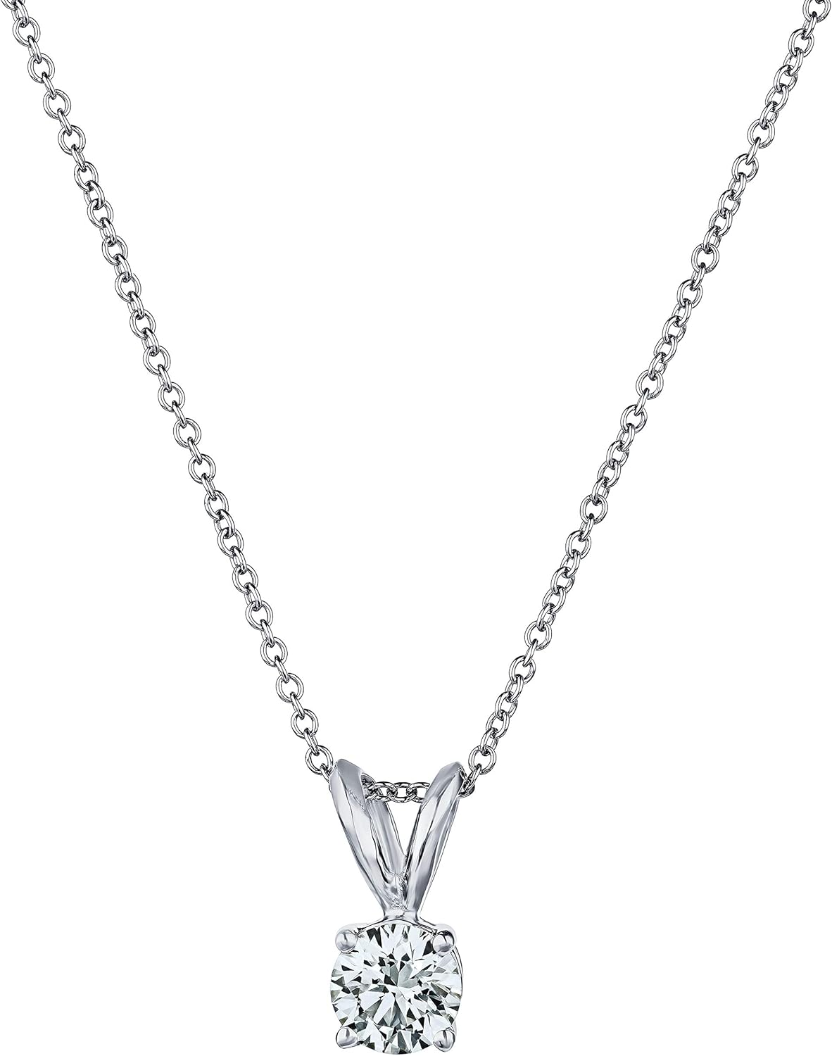 ags 认证 14k 金明亮切割四爪钻石吊坠(l-m 色,i