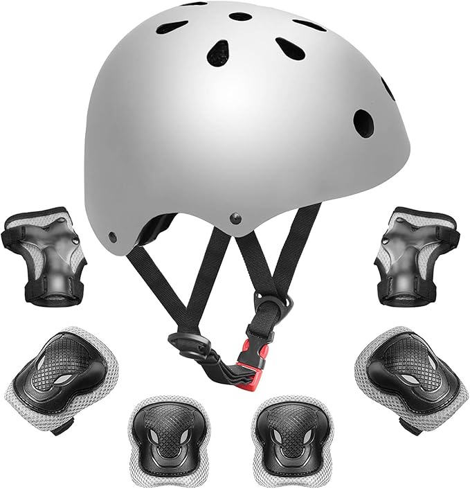 儿童自行车头盔幼儿头盔,适合 3-14 岁男孩女孩儿童运动防护装备套装