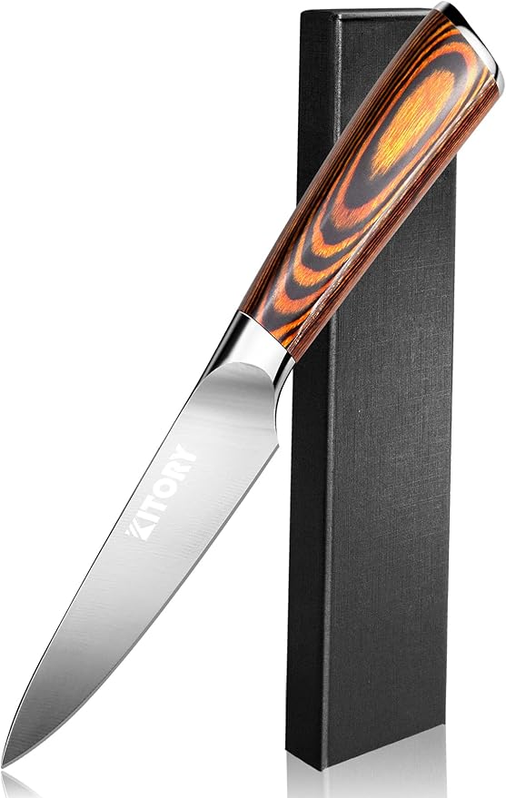 2 厘米)小厨房刀锋利水果刀削皮刀,德国高碳钢刀片人体工程学 pakka