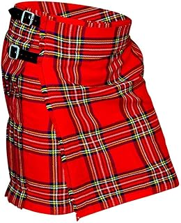 男式 5 码苏格兰短裙爱尔兰格子短裙高地休闲短裙,10 码