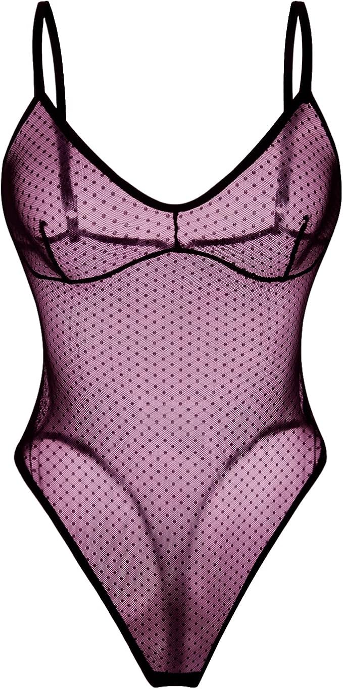 ileviham women one piece lingerie strech mesh bo