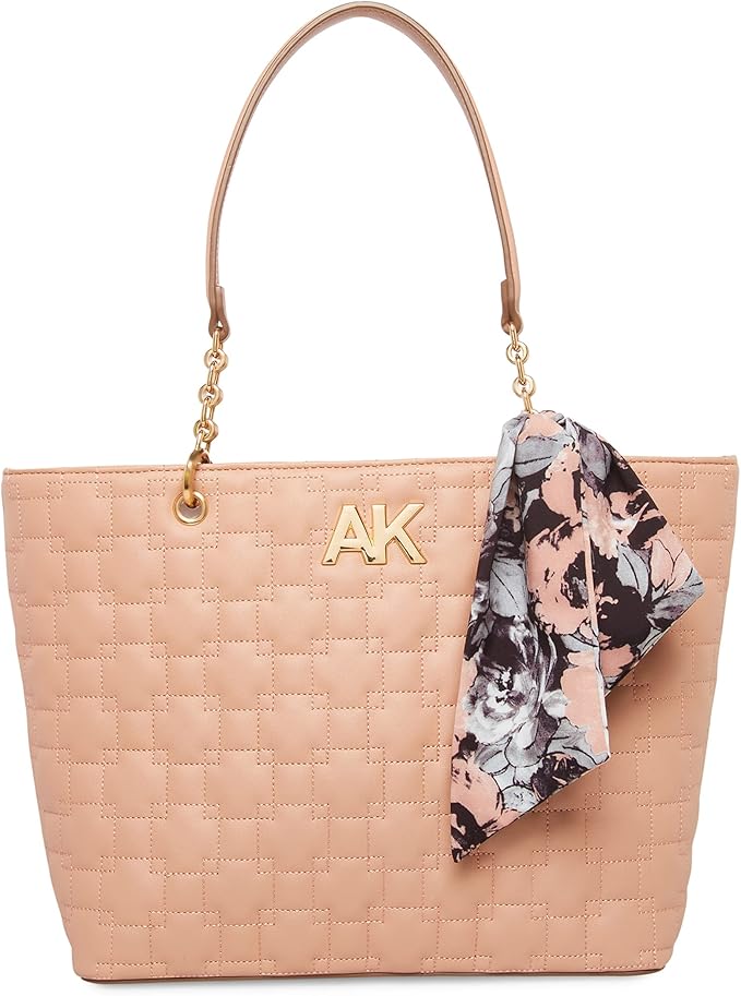 anneklein绗缝ew手提包灰玫瑰色