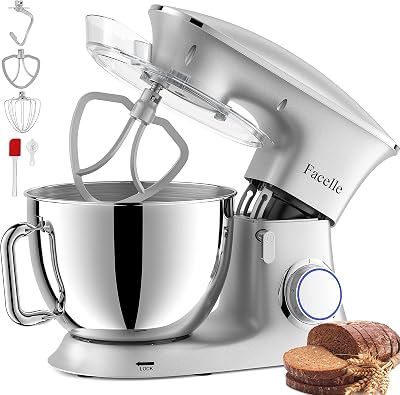 5 夸脱电动搅拌机,1500w 6 速倾斜头厨房电动食品搅拌机,带搅拌器