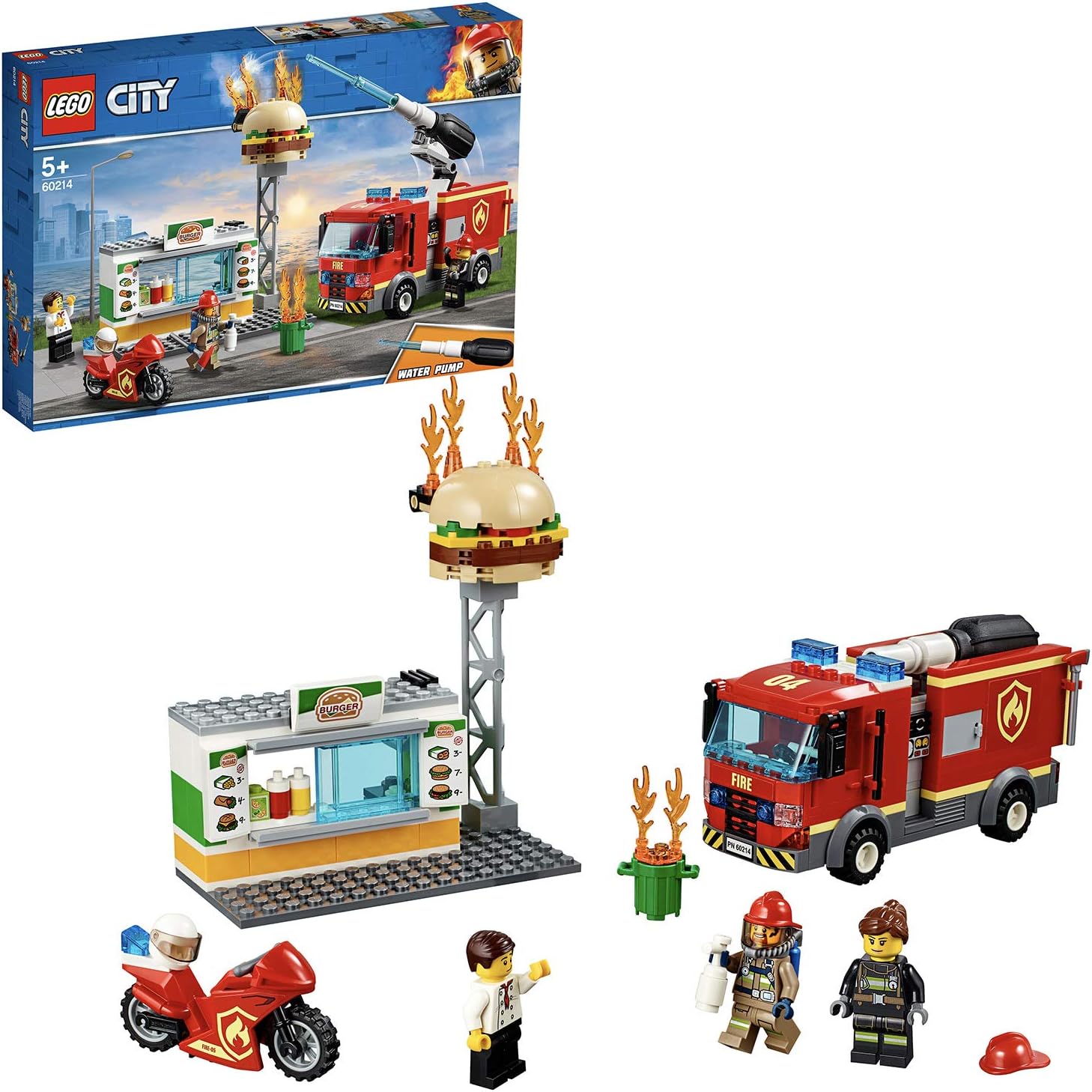 Lego 乐高城市系列汉堡店消防救援 积木玩具男孩车 玩具 亚马逊中国
