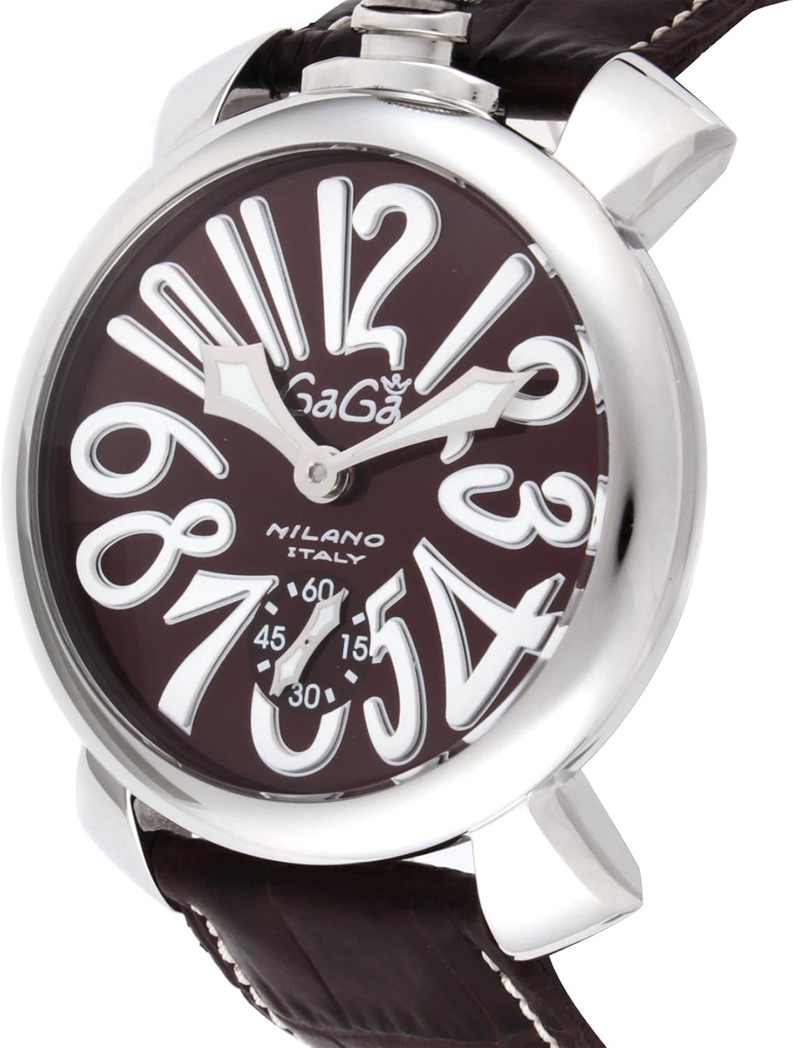 [gaga milano]gaga milano 腕表 manuel 48mm 棕色表盘 小牛皮表带