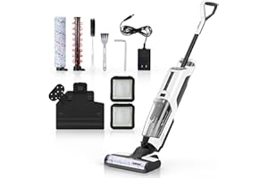 ACEKOOL 智能语音助手无绳干湿吸尘器和拖把清洁器,30 年代自清洁家用棒吸尘器宠物毛发,LED 显示屏,直立用于硬木地板和地毯