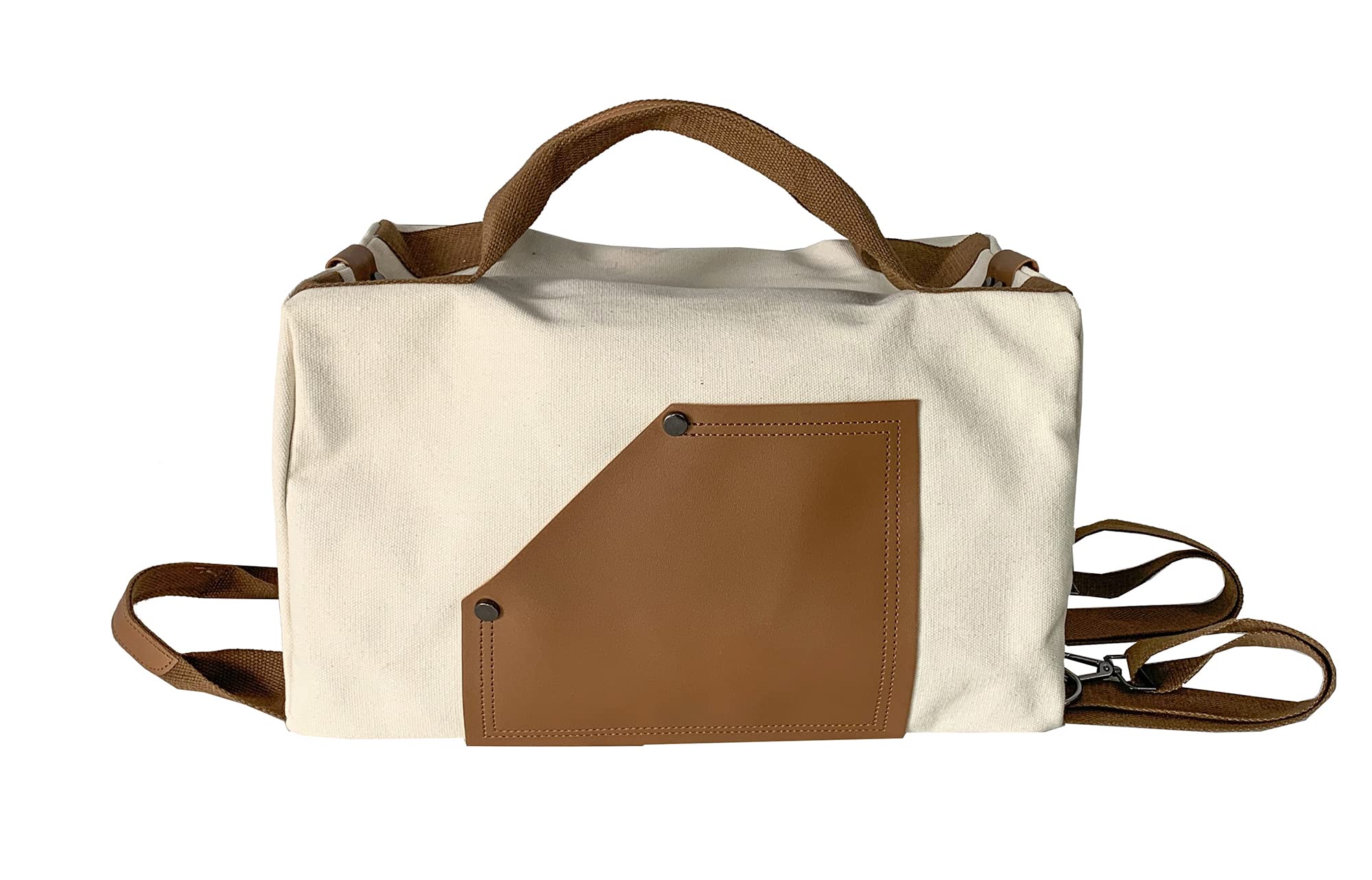 Travel duffel bag Casual Backpack 4 Methods Men's and Women's Leather Canvas Tote Shoulder Bag Overnight Weekend Bag Shoulder bag Suitable for travel Sports Hiking Laptop Academy, white, travel bag